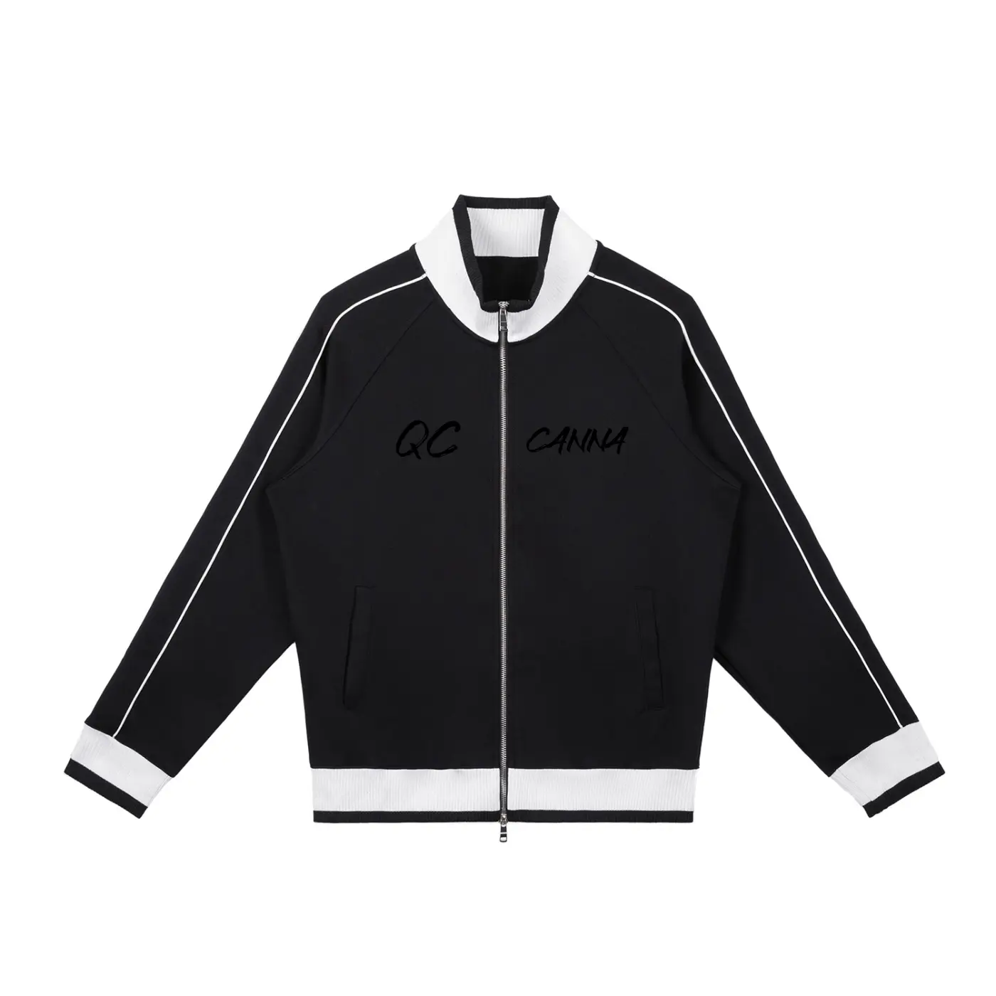Color Block Raglan Sleeve Zip Track Jacket ODMPOD
