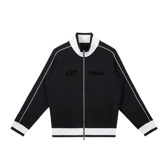 Color Block Raglan Sleeve Zip Track Jacket ODMPOD