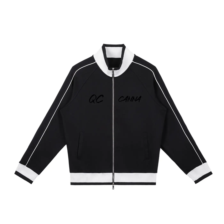 Color Block Raglan Sleeve Zip Track Jacket ODMPOD