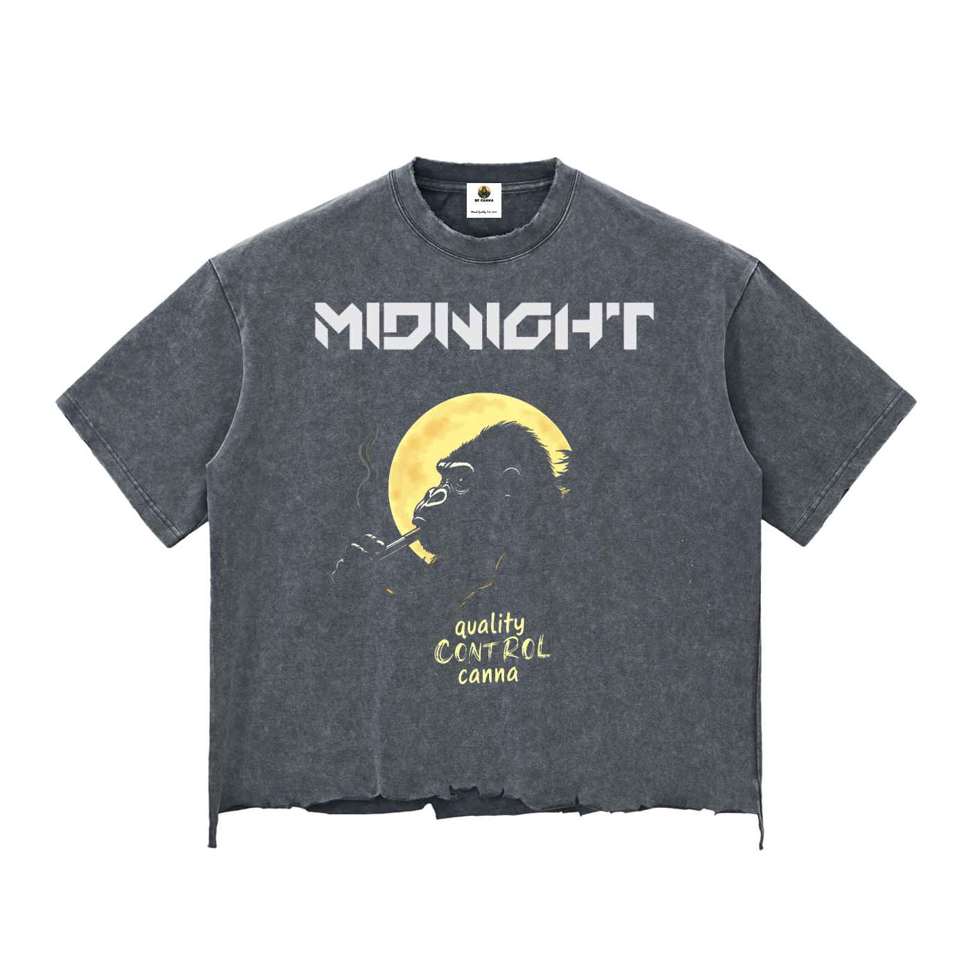 Snow Wash Raw-Hem Boxy T-shirt ODMPOD