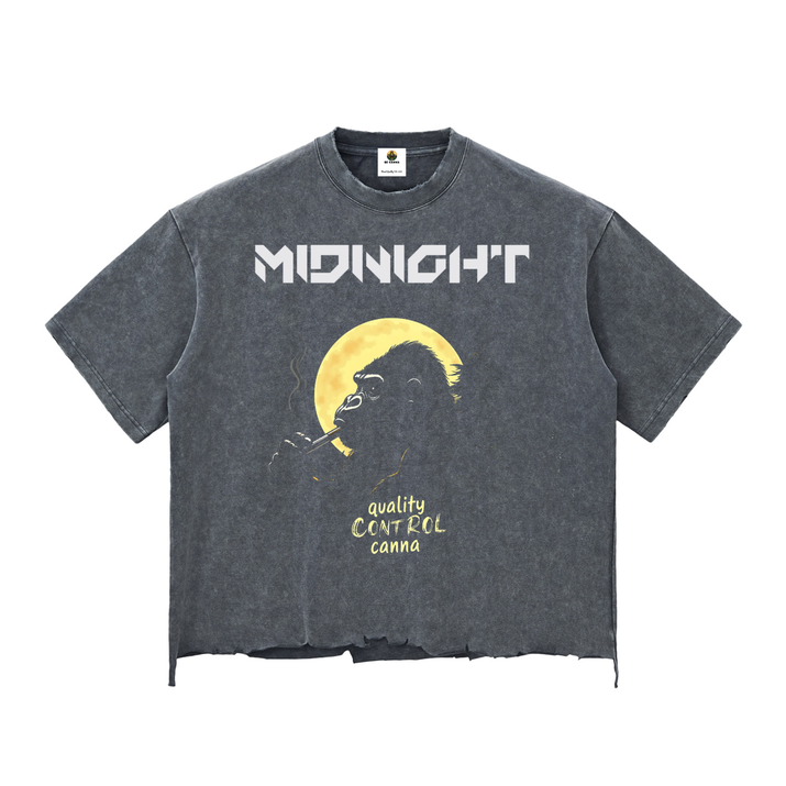 Snow Wash Raw-Hem Boxy T-shirt ODMPOD