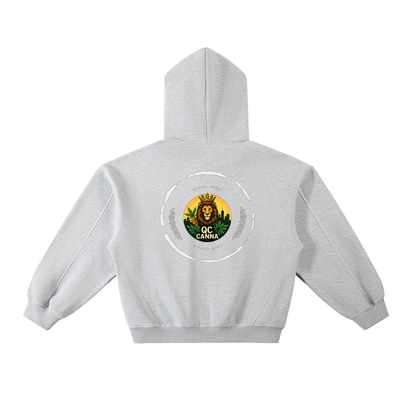 Contrast-Stitched Boxy Fleece Hoodie ODMPOD