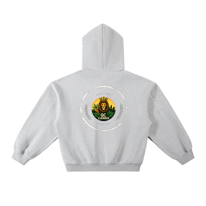 Contrast-Stitched Boxy Fleece Hoodie ODMPOD