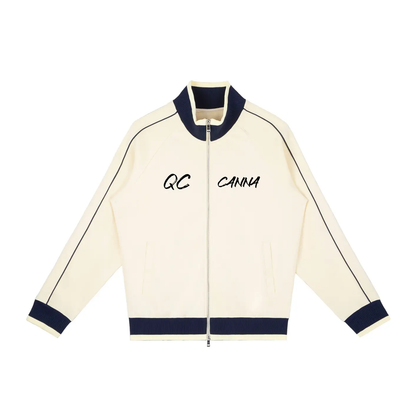 Color Block Raglan Sleeve Zip Track Jacket ODMPOD