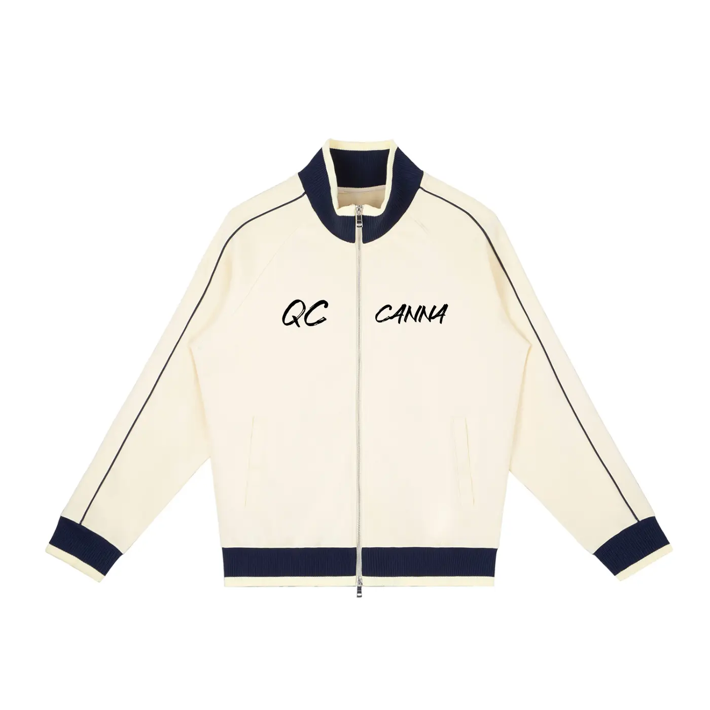Color Block Raglan Sleeve Zip Track Jacket ODMPOD