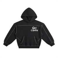 Contrast-Stitched Boxy Fleece Hoodie ODMPOD