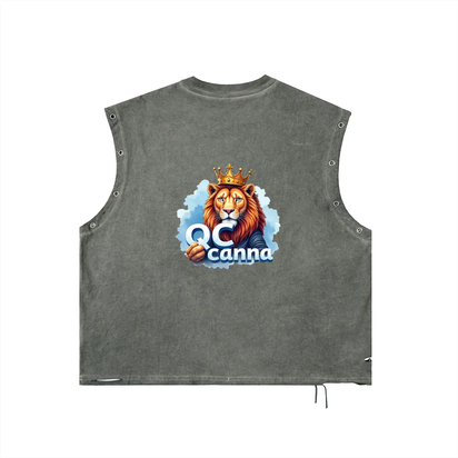 Distressed Grommet Eyelet Tank Top ODMPOD