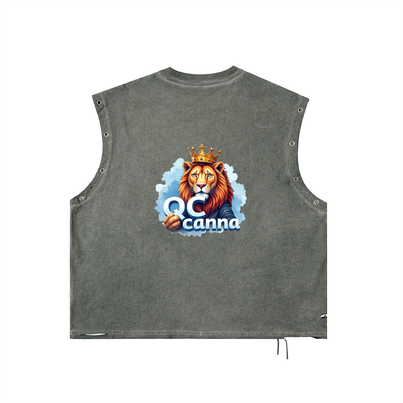 Distressed Grommet Eyelet Tank Top