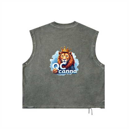 Distressed Grommet Eyelet Tank Top