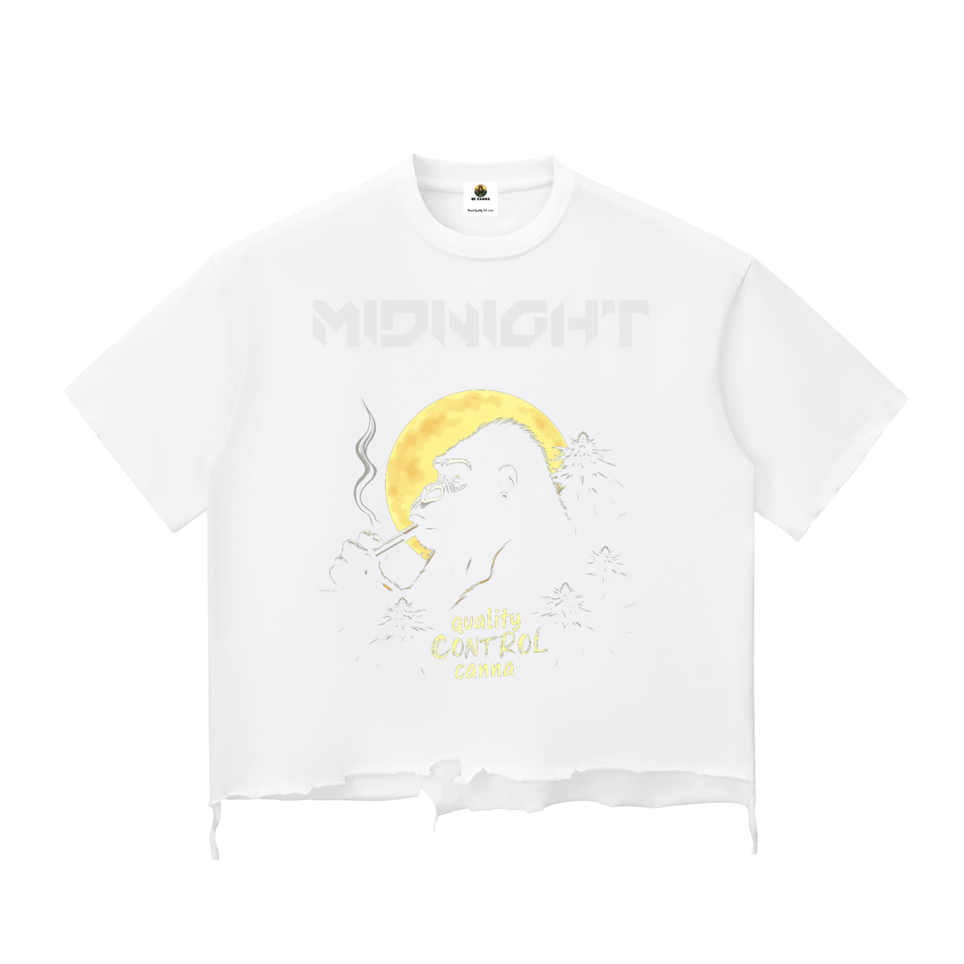 Snow Wash Raw-Hem Boxy T-shirt ODMPOD