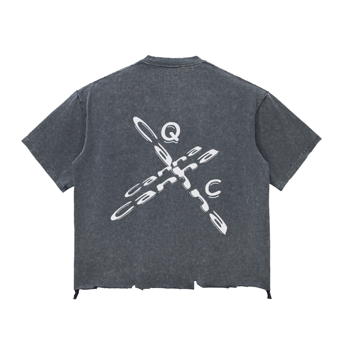 Snow Wash Raw-Hem Boxy T-shirt ODMPOD