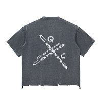 Snow Wash Raw-Hem Boxy T-shirt ODMPOD