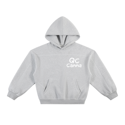Contrast-Stitched Boxy Fleece Hoodie ODMPOD