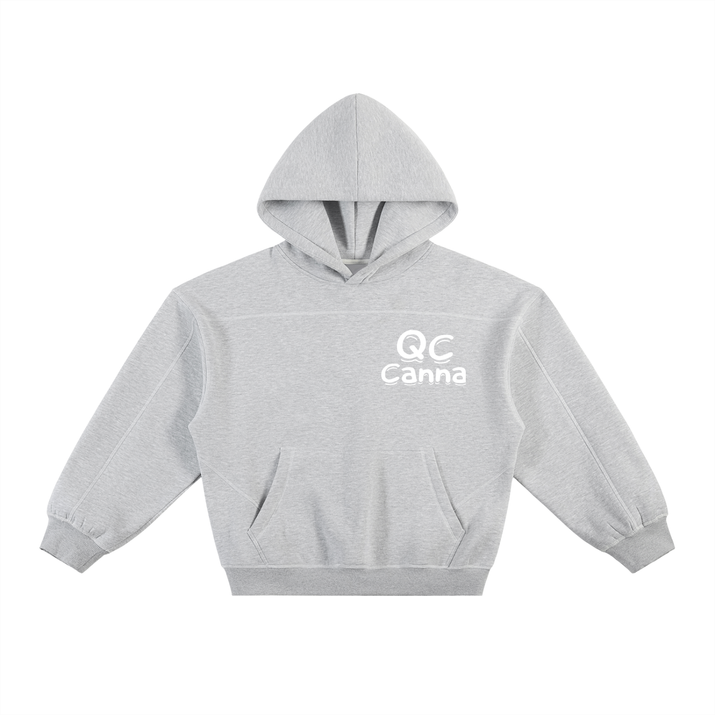 Contrast-Stitched Boxy Fleece Hoodie ODMPOD