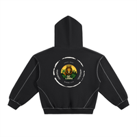 Contrast-Stitched Boxy Fleece Hoodie ODMPOD