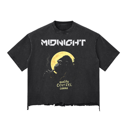 Snow Wash Raw-Hem Boxy T-shirt ODMPOD