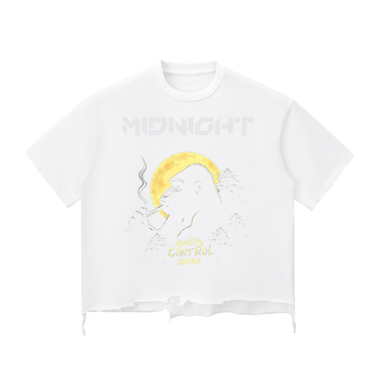 Snow Wash Raw-Hem Boxy T-shirt ODMPOD