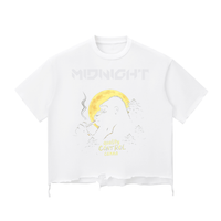 Snow Wash Raw-Hem Boxy T-shirt ODMPOD