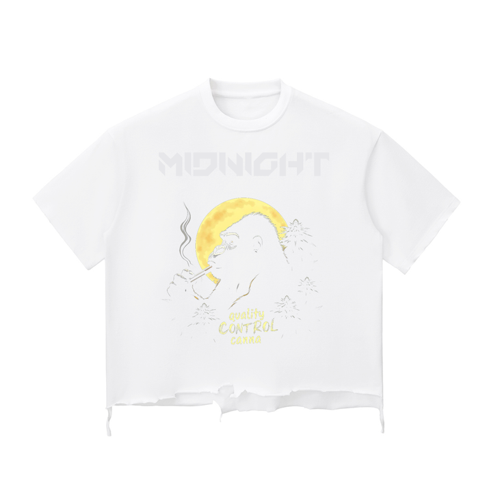 Snow Wash Raw-Hem Boxy T-shirt ODMPOD