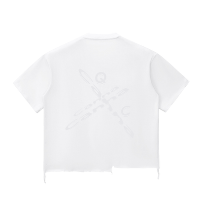 Snow Wash Raw-Hem Boxy T-shirt ODMPOD