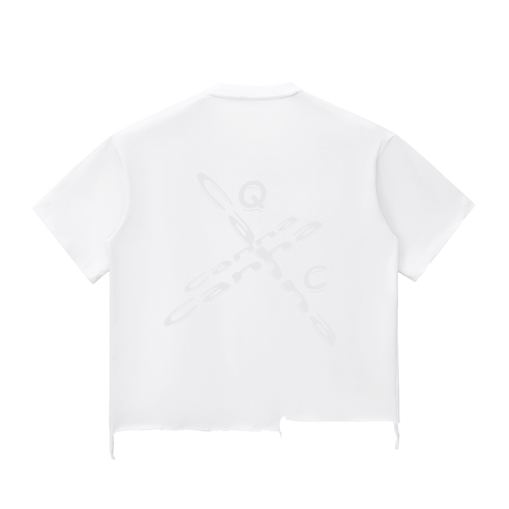 Snow Wash Raw-Hem Boxy T-shirt ODMPOD