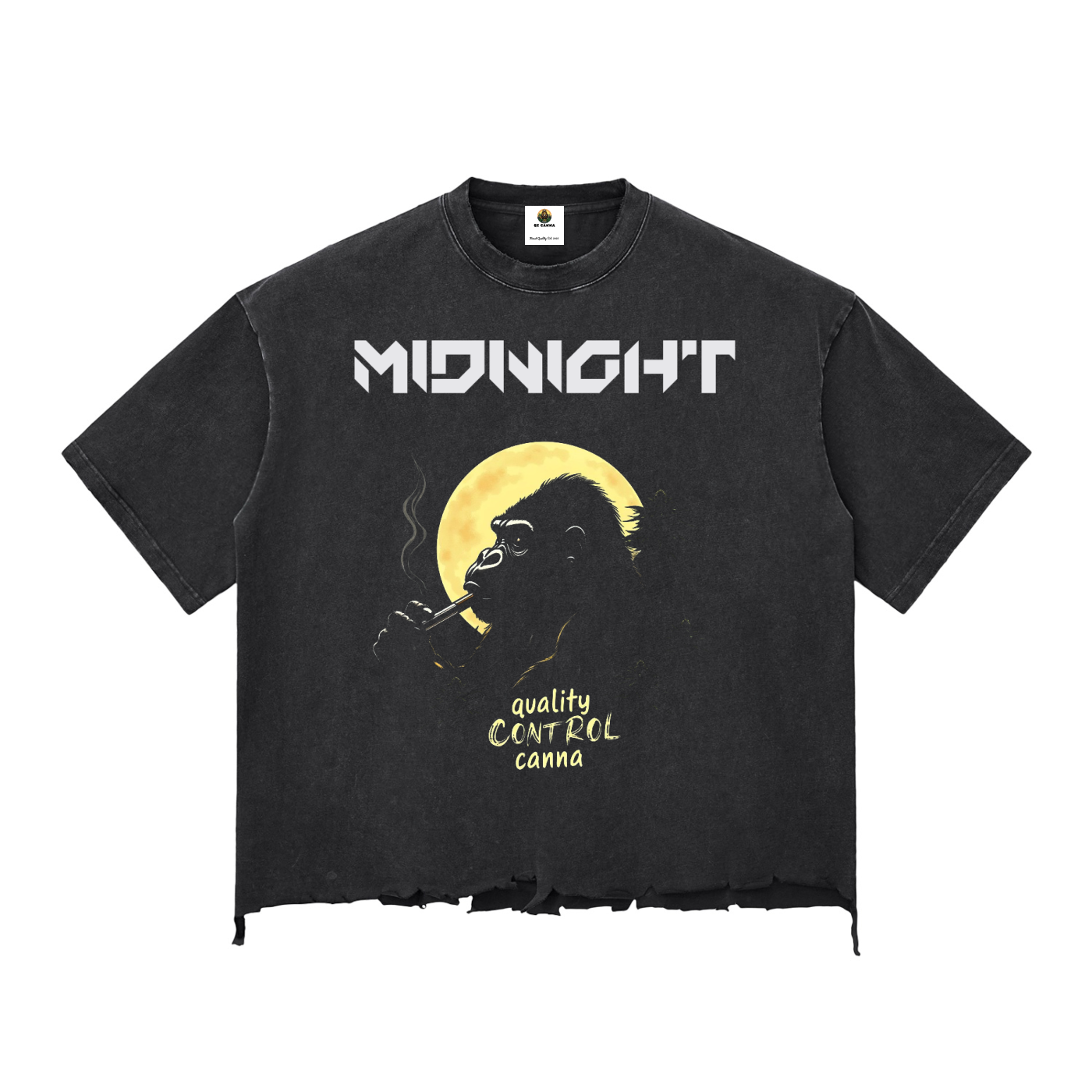 Snow Wash Raw-Hem Boxy T-shirt ODMPOD