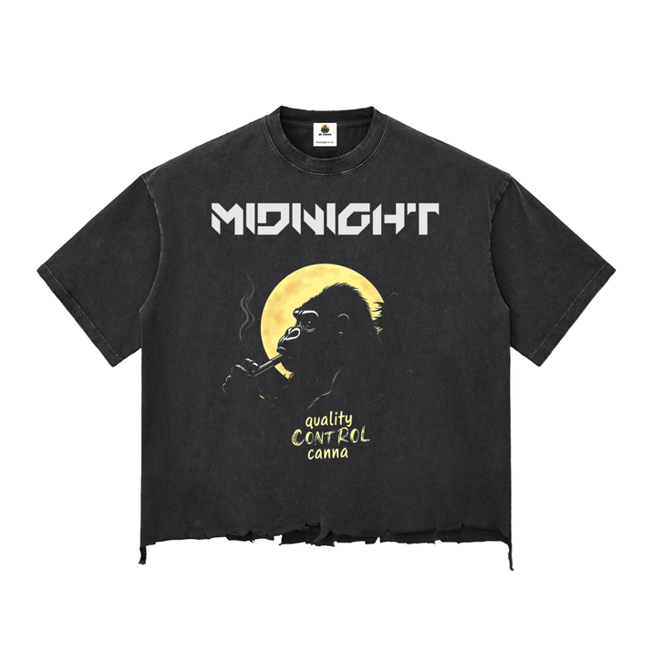 Snow Wash Raw-Hem Boxy T-shirt ODMPOD