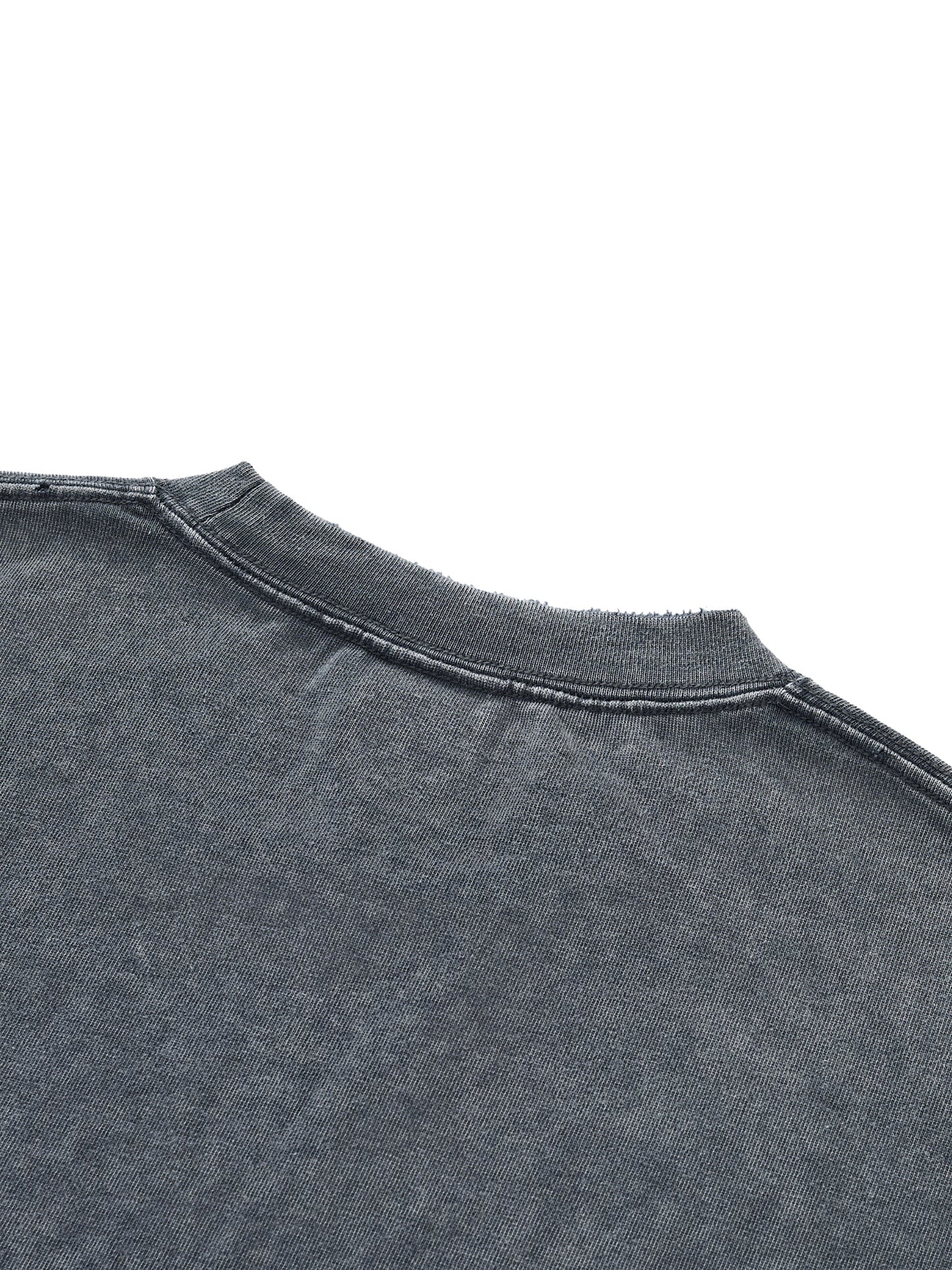 Snow Wash Raw-Hem Boxy T-shirt ODMPOD