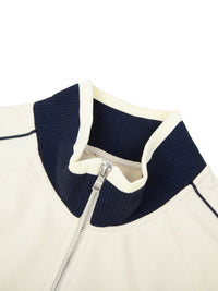 Color Block Raglan Sleeve Zip Track Jacket ODMPOD