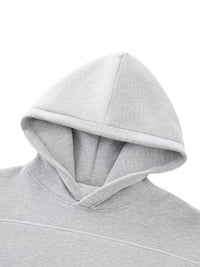 Contrast-Stitched Boxy Fleece Hoodie ODMPOD