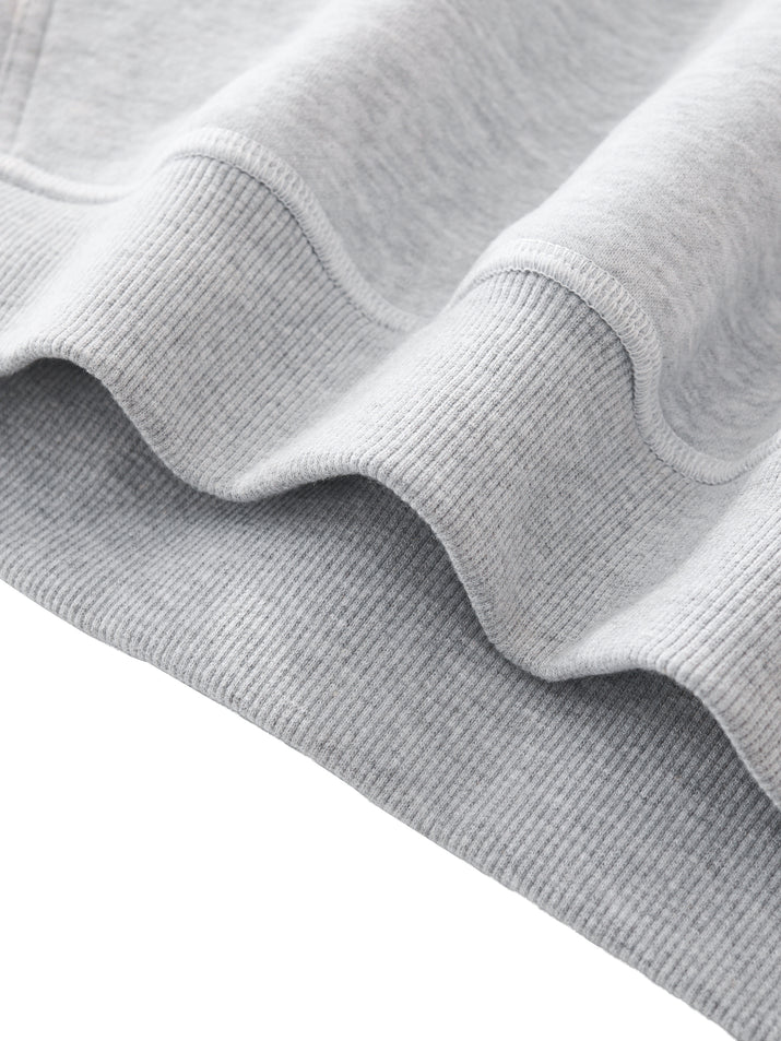 Contrast-Stitched Boxy Fleece Hoodie ODMPOD